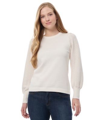 Jones New York - Women's Solid-Color Mixed-Stitch Sweater