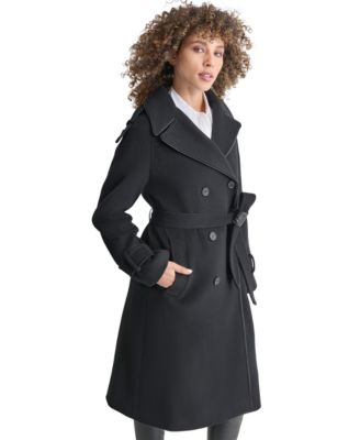 Women's Wool Blend Double-Breasted Wrap Coat