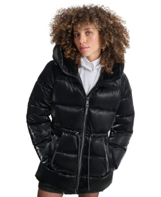 DKNY Active Womens Shiny Brown cheapest Puffer Coat L