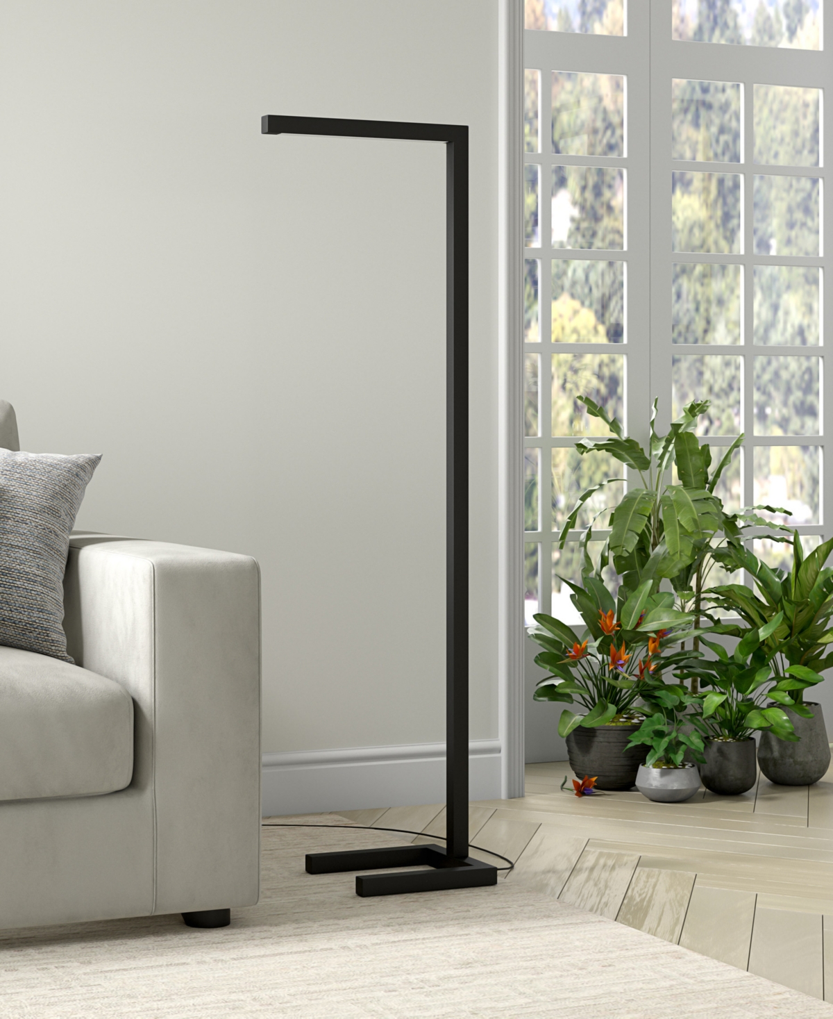 Hudson & Canal 52" Metal Malin Tall Integrated Led Floor Lamp In Blackened Bronze