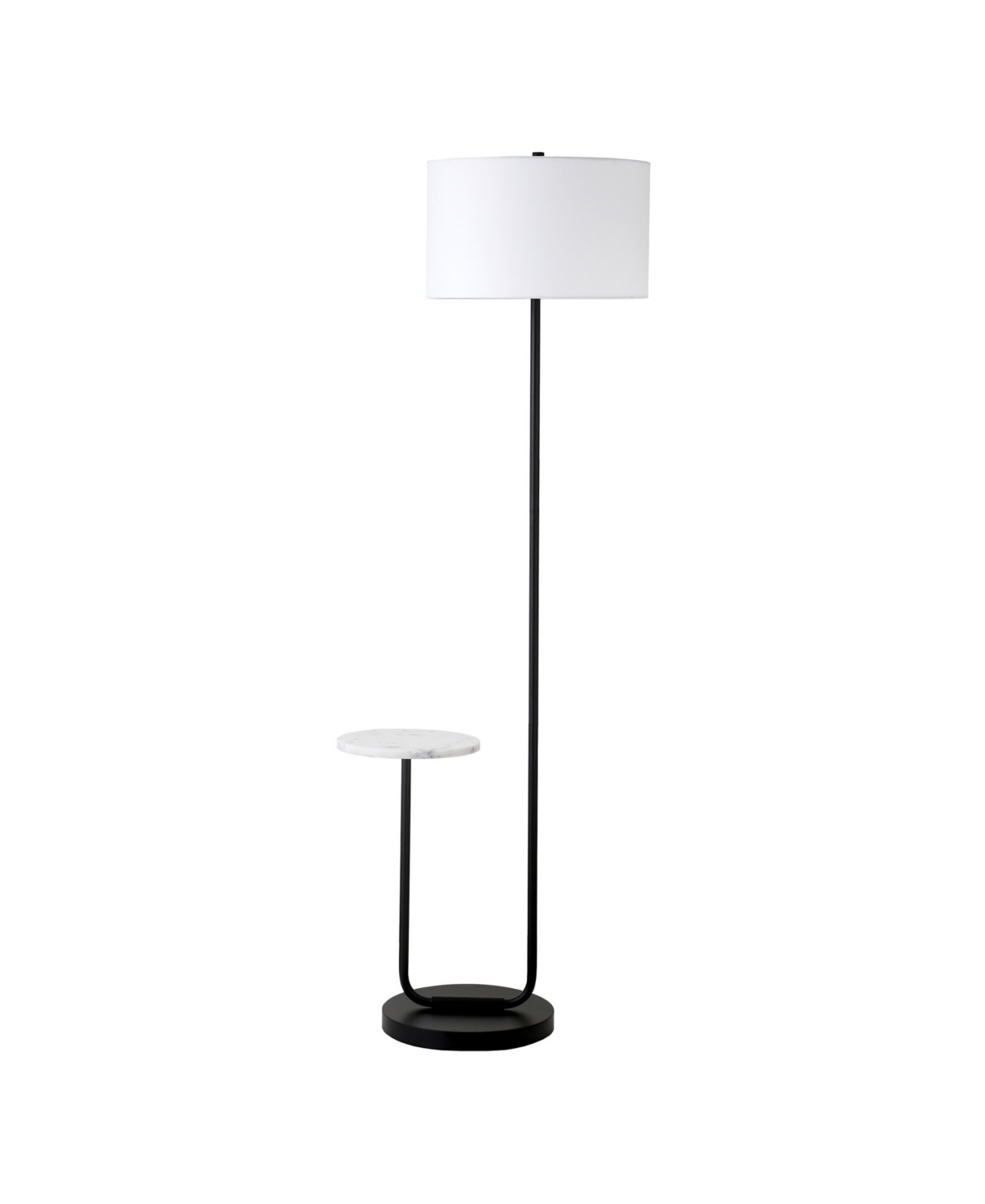 Hudson & Canal 65.75" Metal Jacinta Floor Lamp In Blackened Bronze,white Marble