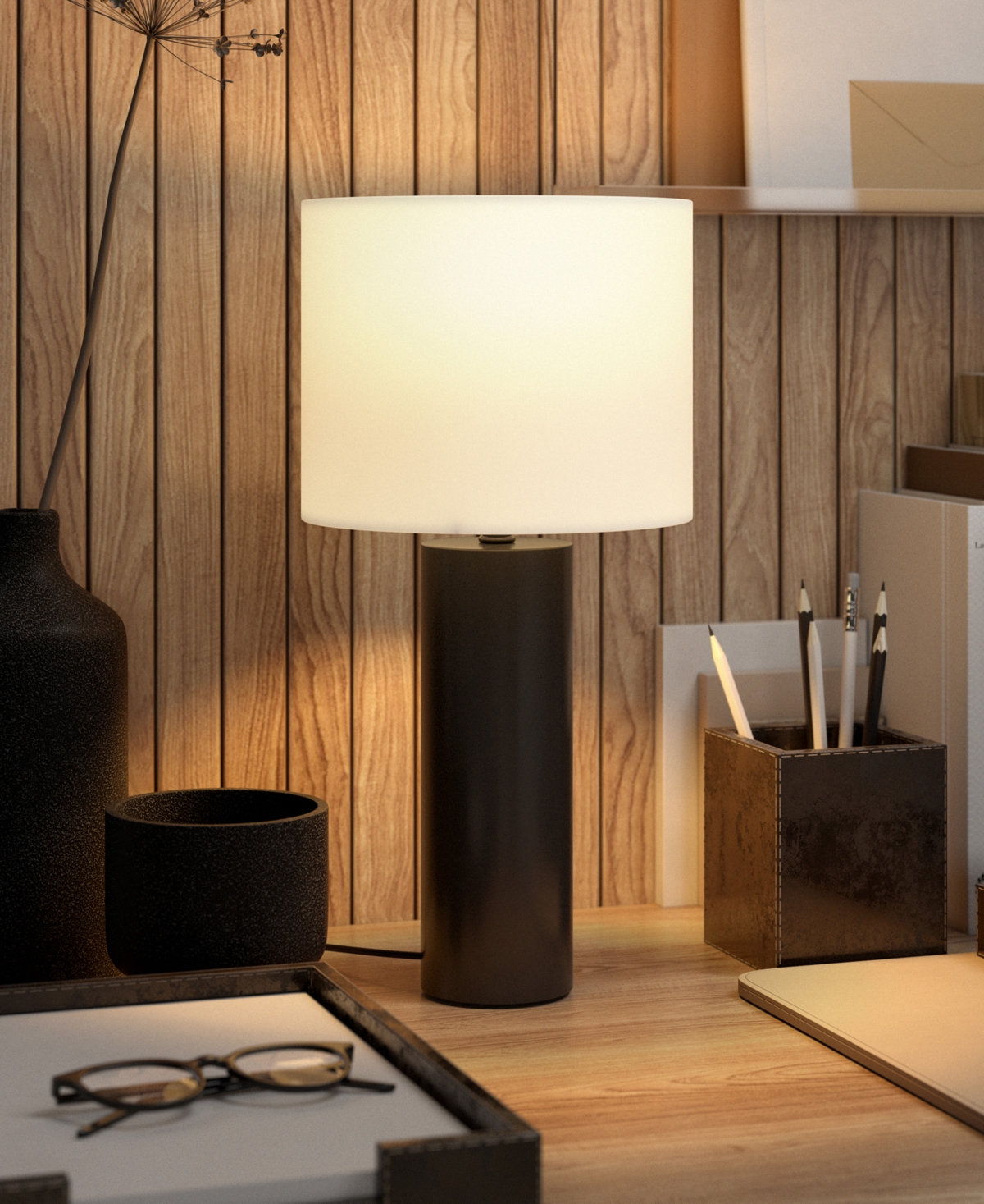 Hudson & Canal 16" Metal York Mini Lamp In Blackened Bronze