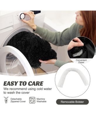 Plush Calming Dog Couch Bed with Anti-Slip Bottom Plush Mat for Small Dogs & Cats