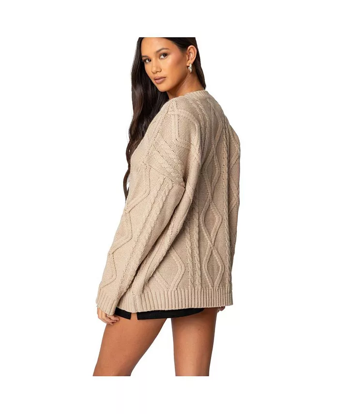 Women's Kennedy oversized cable knit sweater - thumbnail 5
