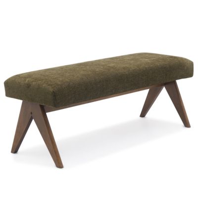 Breakfast Nook Bench Cushioned Dining Bench with V-Shaped Legs