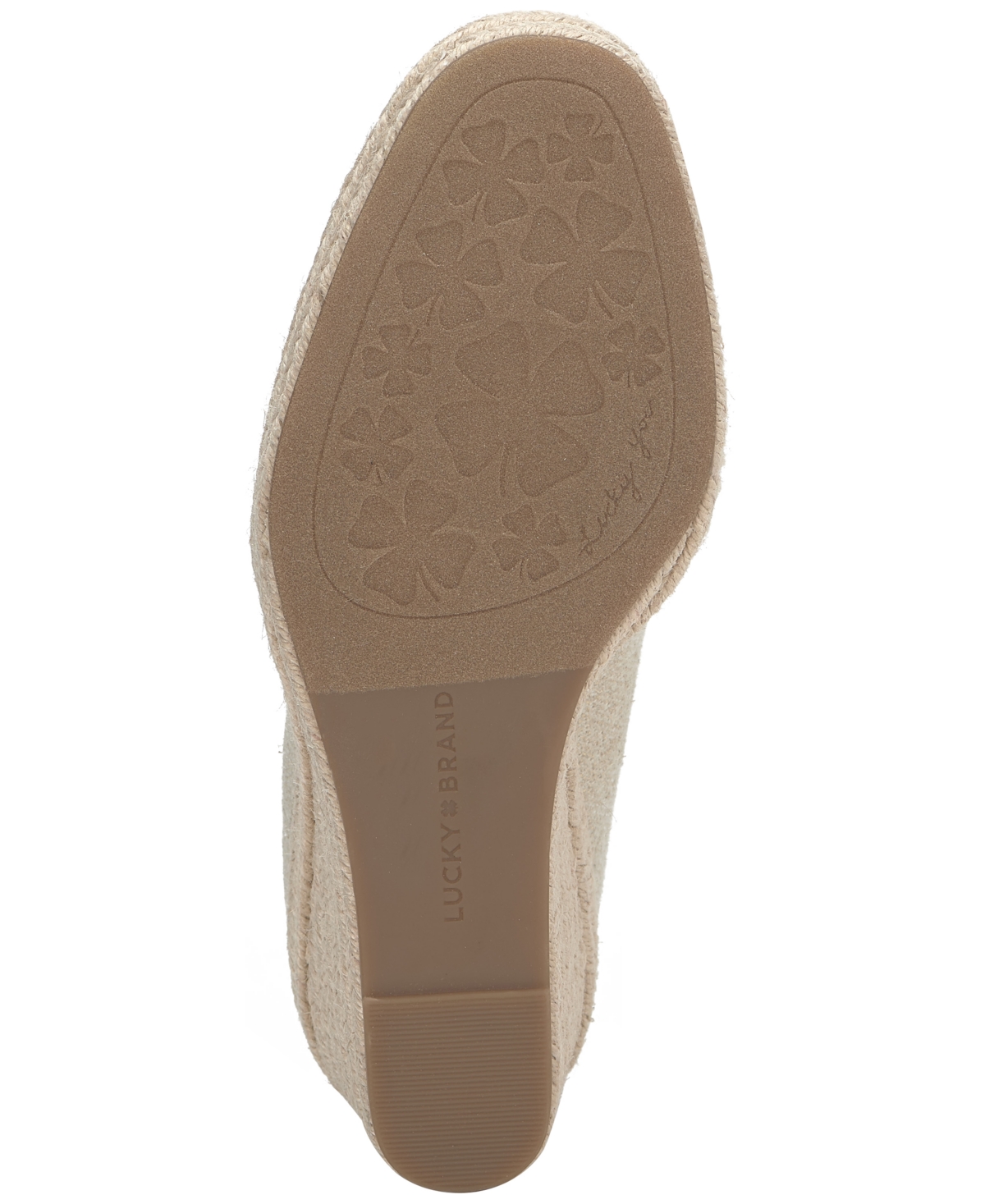 Shop Lucky Brand Women's Imula Platform Espadrille Wedges In Natural,platino Metallic Canvas