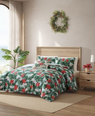 Festive Palms Reversible 3-Pc. Comforter Set, Full/Queen
