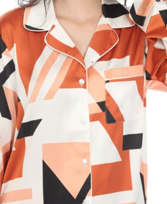 Women's Printed Satin Pajama Set