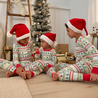Girls Holiday Family Pajamas Neutral Two Piece Pajamas