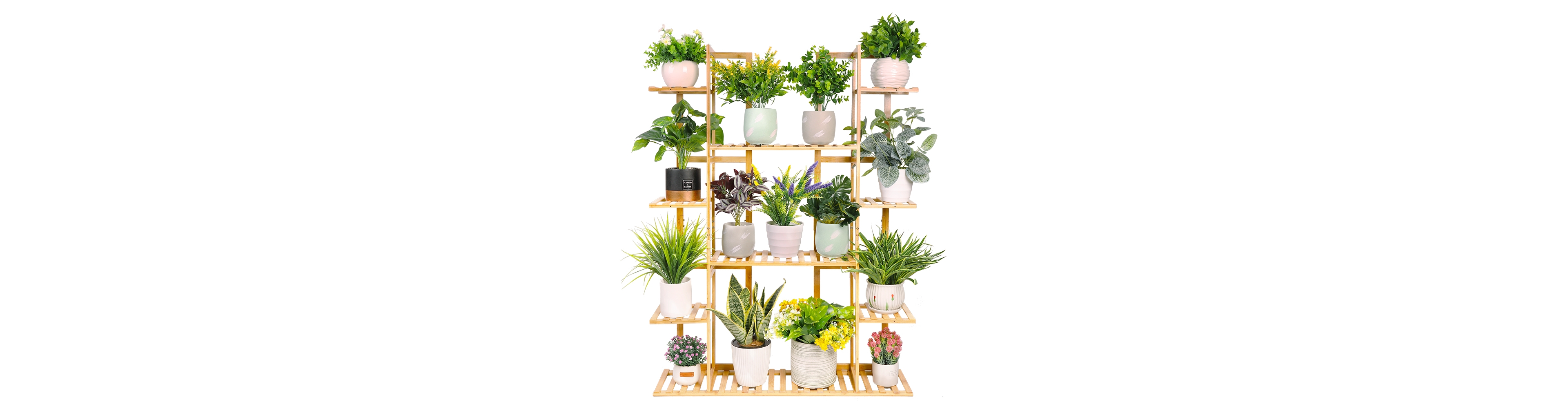 Unho Garden Potted Flower Plant Stand 9 Tier Wood Corner Display Shelf Shelving Rack