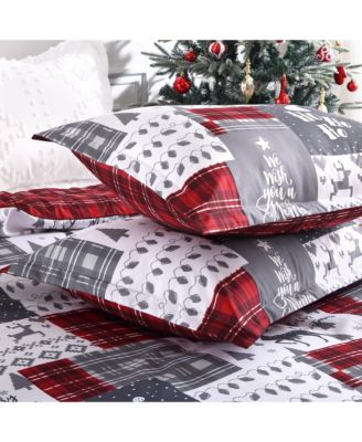 3 Pieces Christmas Holiday Bedding Duvet Cover Set, Queen