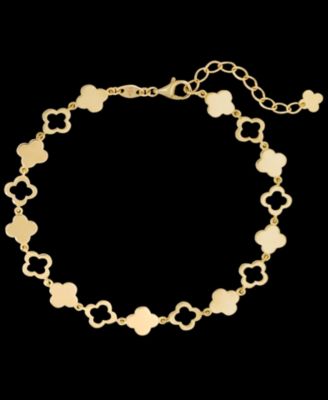 Clover Chain Bracelet in 14K Gold, 6.5 in adj to 7.5 in, approx. 5.8 grams