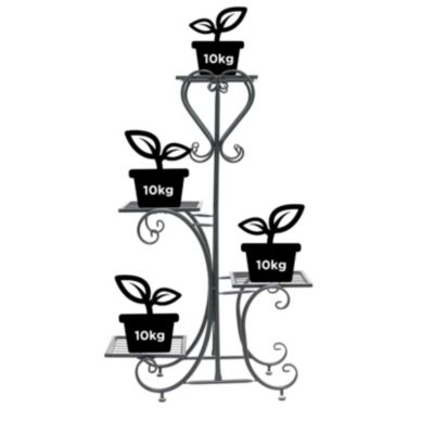 4 Tier Plant Stand Outdoor Garden Metal Flower Display Rack Shelf Home Decor