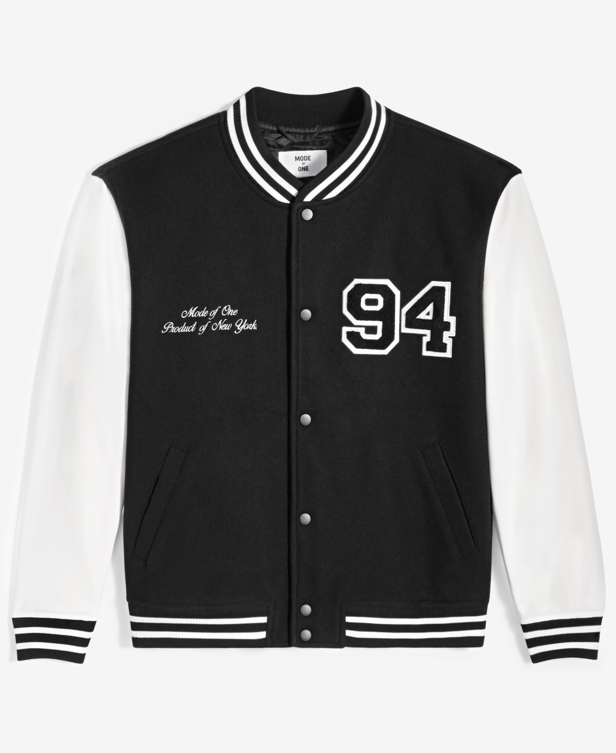 Mode Of One Men's Ny Varsity Jacket, Exclusively At Macy's In Deep Black