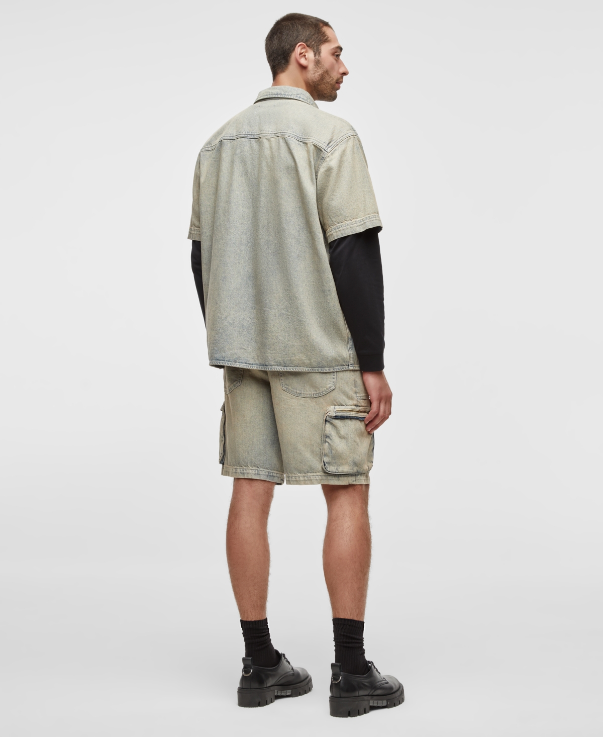 Mode of One Men'sShort-Sleeve Denim Shirt, Exclusively at Macy's - Morell