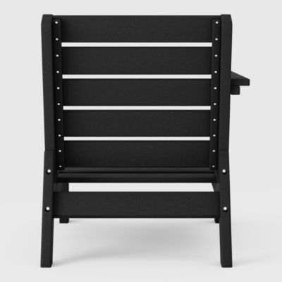 Outdoor Patio HDPE Left Arm Sectional  Weathered Wood Corner Club Chair with Patio Cushions