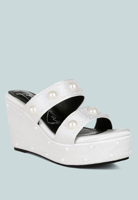 Женские сандалии London Rag Django Pearl Embellished Wedge