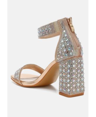 Cady Rhinestones And Sequins Block Sandals