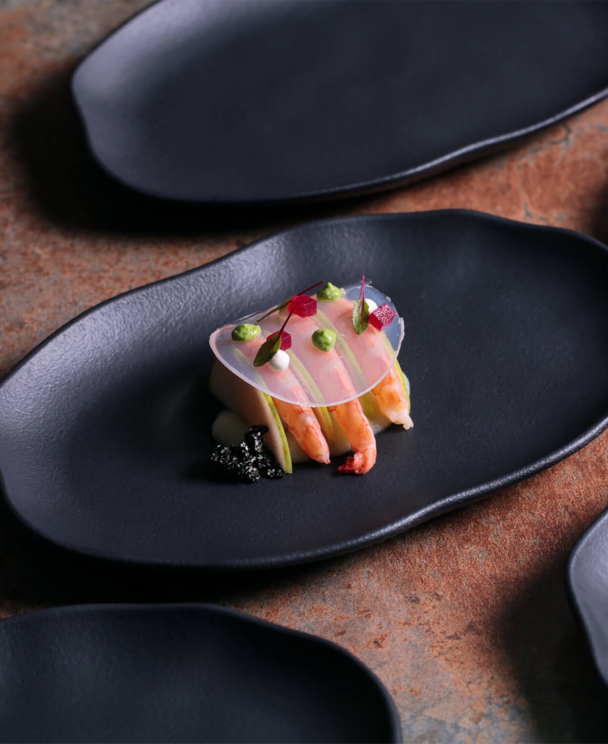 Porto Brasil Medium Shallow 11" Oval Platters, Set Of 4 In Matte Black