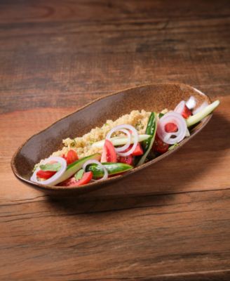 Stoneware Large Deep Oval Platters, Set of 4