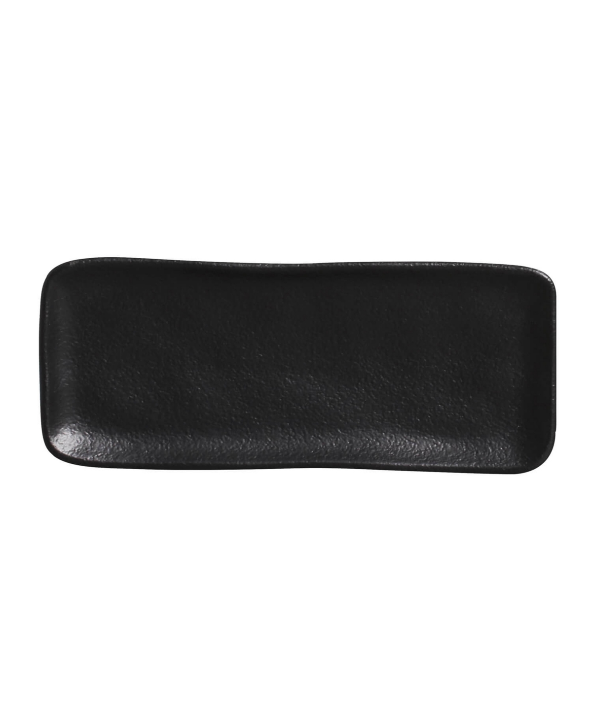 Porto Brasil 8.6" Stoneware Rectangular Platters, Set Of 4 In Matte Black