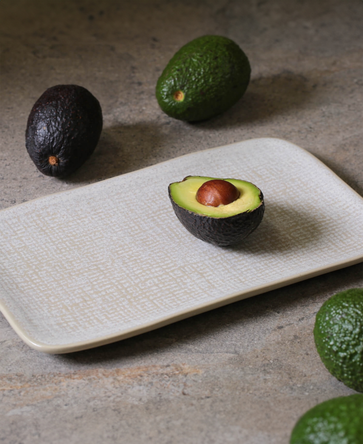 Porto Brasil 10.63" Stoneware Medium Rectangular Juta Platters, Set Of 4 In Latte