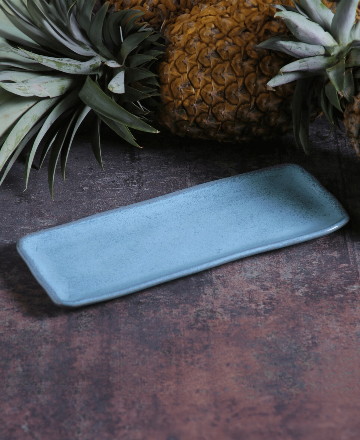 Porto Brasil 12.99" Stoneware Medium Rectangular Platters, Set Of 4 In Breeze