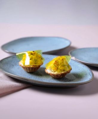 Stoneware Oval Dessert Plates, Set of 6