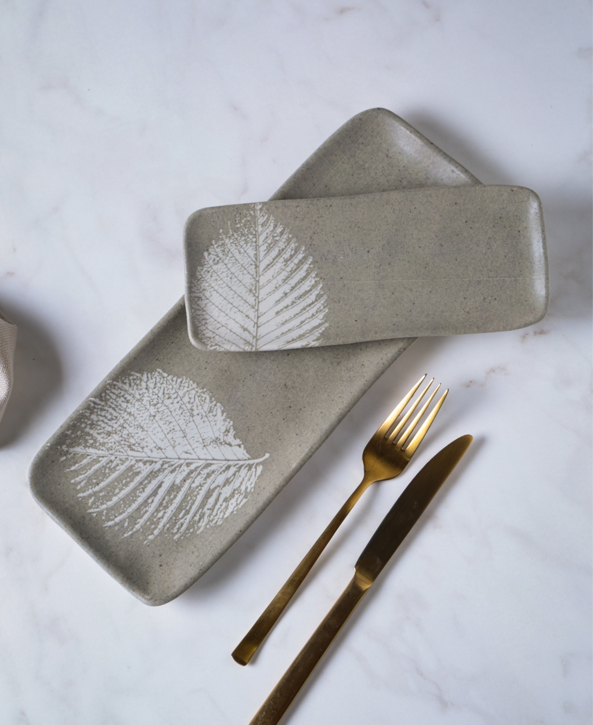 Porto Brasil Seiva Stoneware Medium Rectangular Platters, Set Of 4 In Seiva