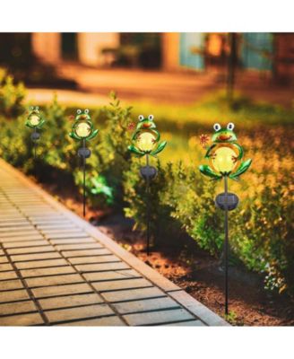 Frog Solar Lights Outdoor Garden Decorative, Solar Frog Outdoor Decor for Garden, Auto ON/Off Solar Powered Stake Lights for Christmas Pathway Lawn Patio Yard Decor