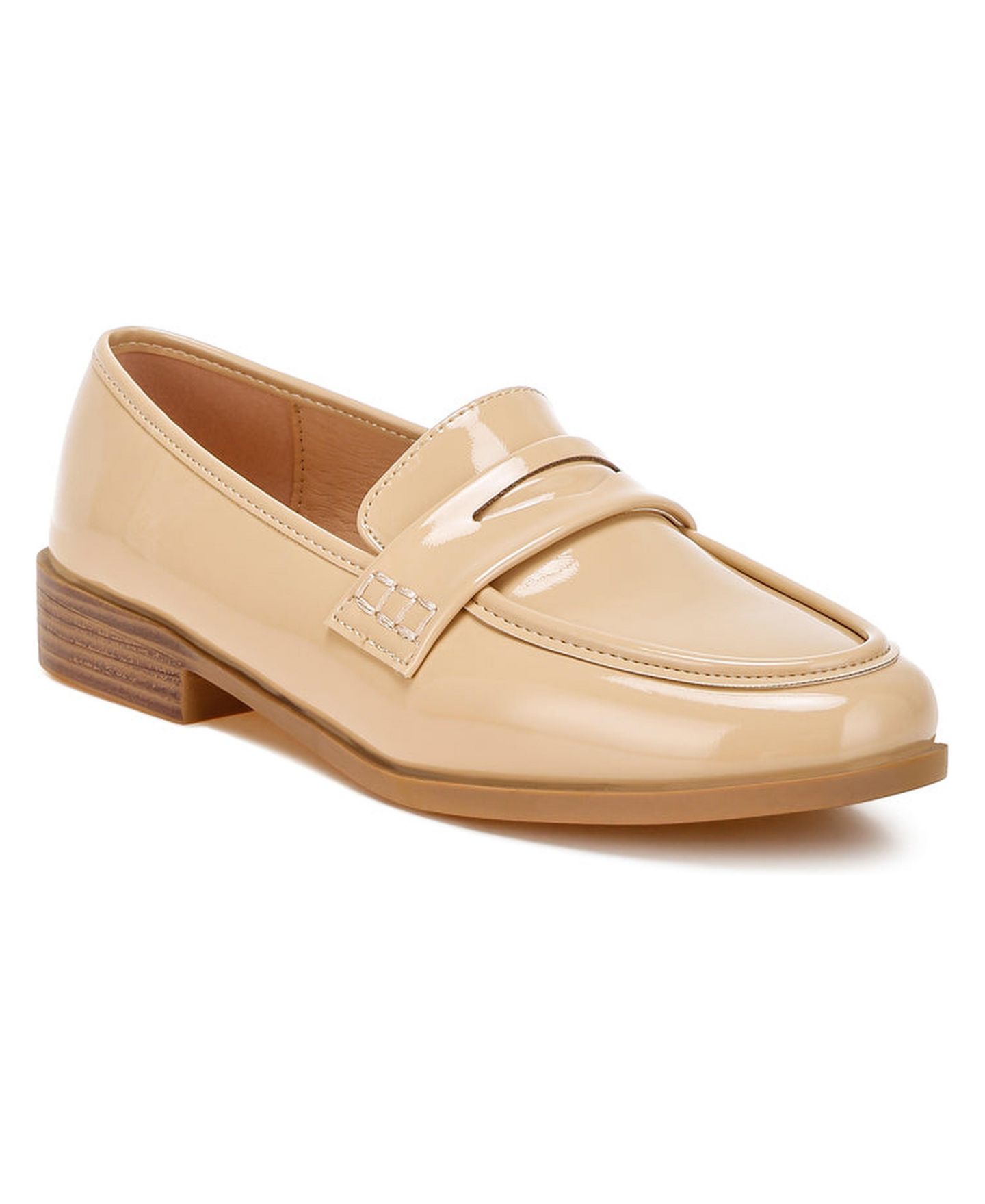 Женские туфли London Rag Mogul Penny Strap Detail s Loafer, цвет: Бежевый лаковый — фото 1
