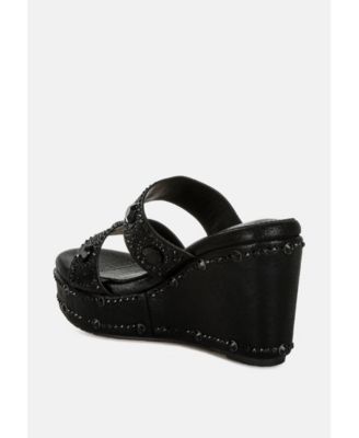 Iki Diki Rhinestone & Diamante Wedge Sandals