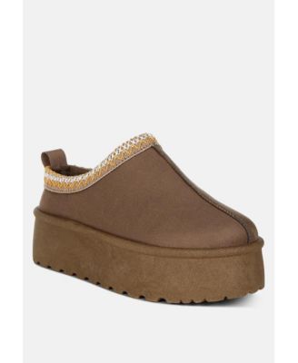 Struter Embroidered Platform Fur Classic Slip-On