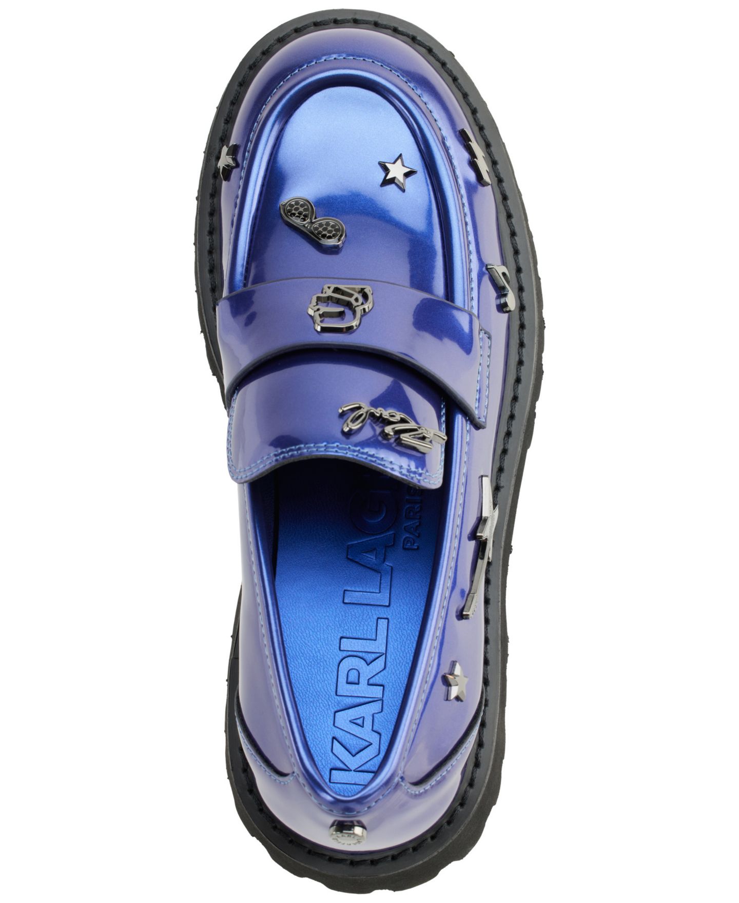 Женские туфли KARL LAGERFELD PARIS Gaston Rocker Almond Toe Lug, цвет: Кобальтовый синий — фото 4