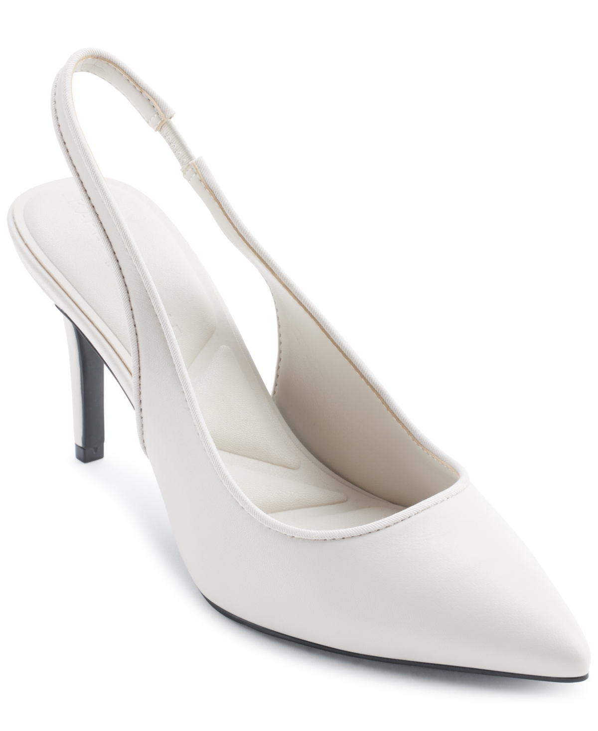 Karl Lagerfeld Paris Rosalyn Slingback Pointed Toe Pump In Soft White