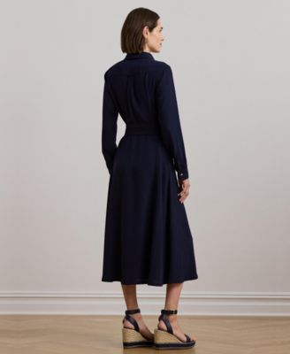 Lauren Ralph Lauren Women's Self-Belt Long-Sleeve Surplice