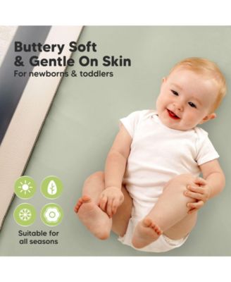 2pk Isla Waterproof Mini Crib Sheets for Boy, Girl, Soft Pack and Play Sheets for Graco Pack and Play Mattress