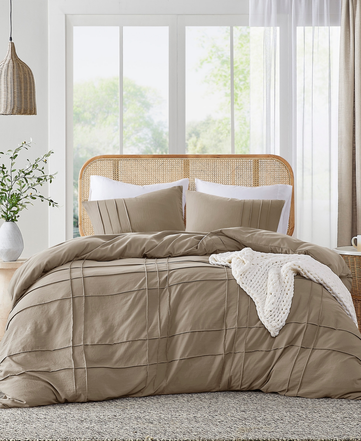 510 Design Porter Washed Pleated 2-pc. Duvet Cover Set, Twin/twin Xl In Khaki