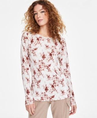 Tahari ASL - Womens Fortuny Pleated Long-Sleeve Top