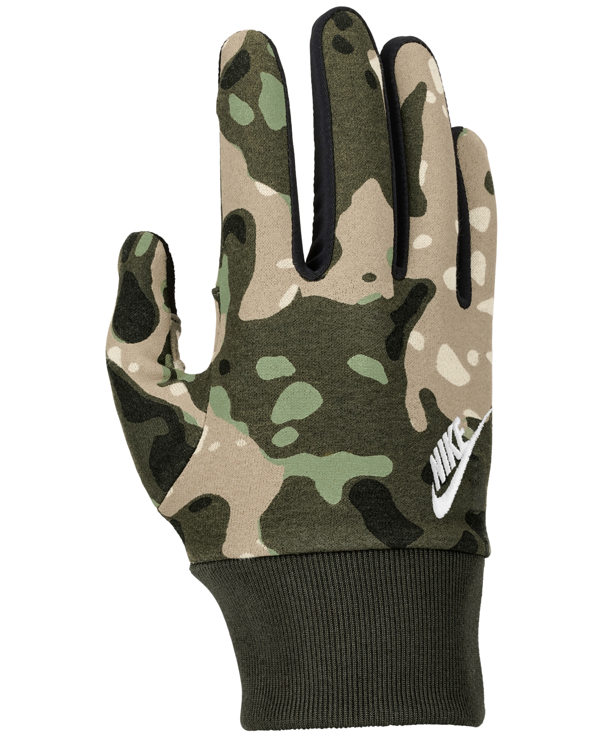 Nike Men's Club Fleece 2.0 Gloves In Printed Cargo Khaki,white