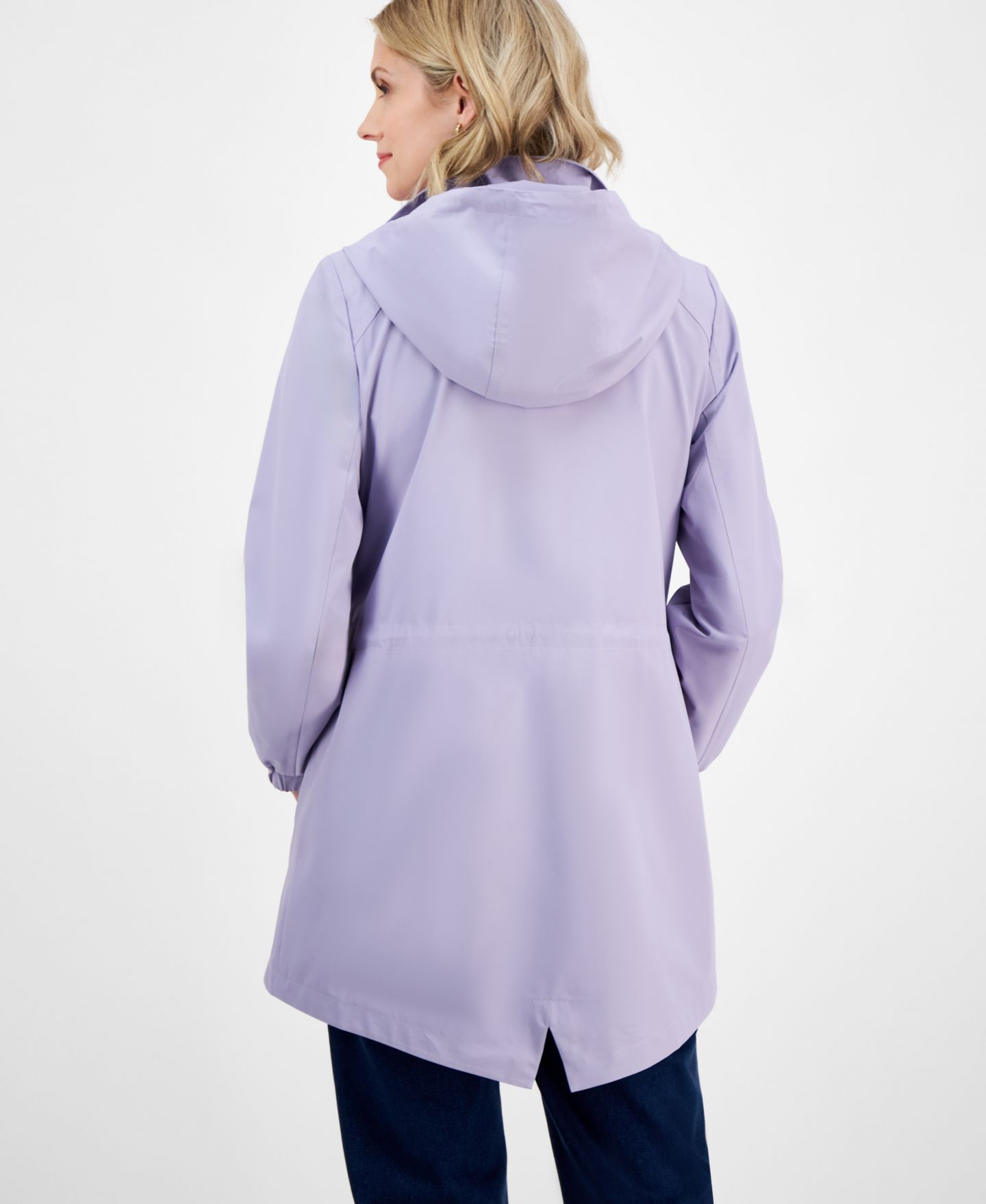 Женское пальто London Fog Water-Resistant Hooded Anorak, цвет: Сиреневый — фото 5