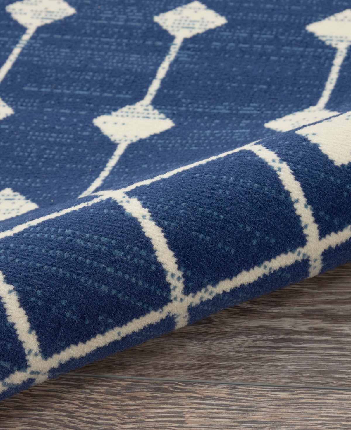 Nourison Home Grafix Grf37 2'3"x10' Runner Area Rug In Navy