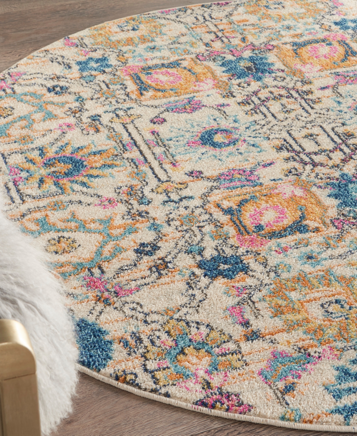 Nourison Home Passion Psn01 5'x5' Round Area Rug In Ivory