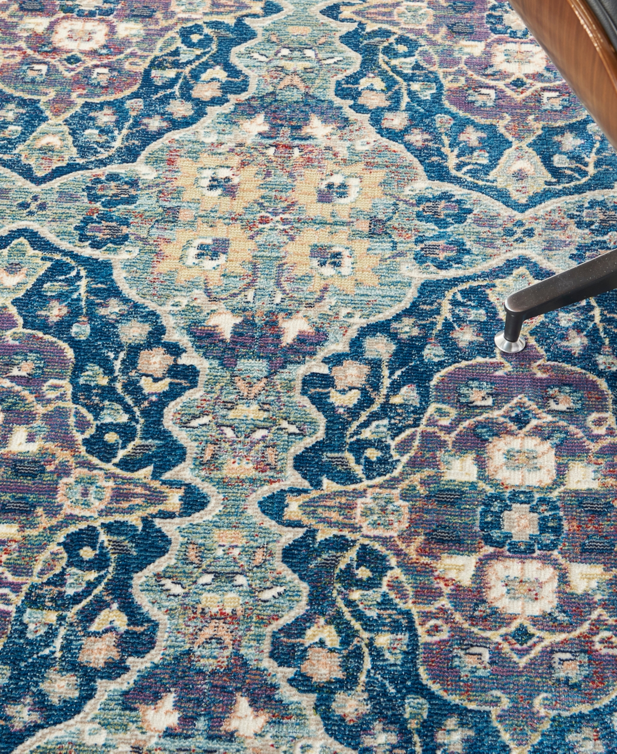 Nourison Home Ankara Global Anr16 4'x6' Area Rug In Navy,multi