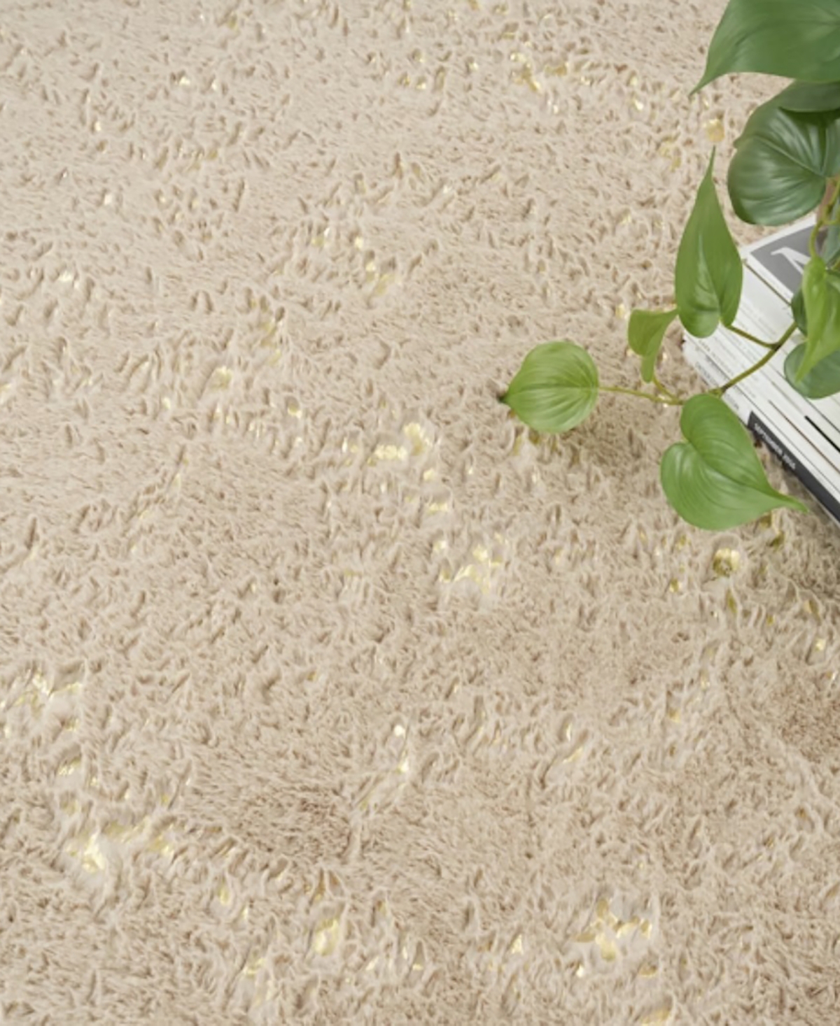 Nourison Home Cozy Shimmer Csh01 7'9x9'9 Area Rug In Beige,gold