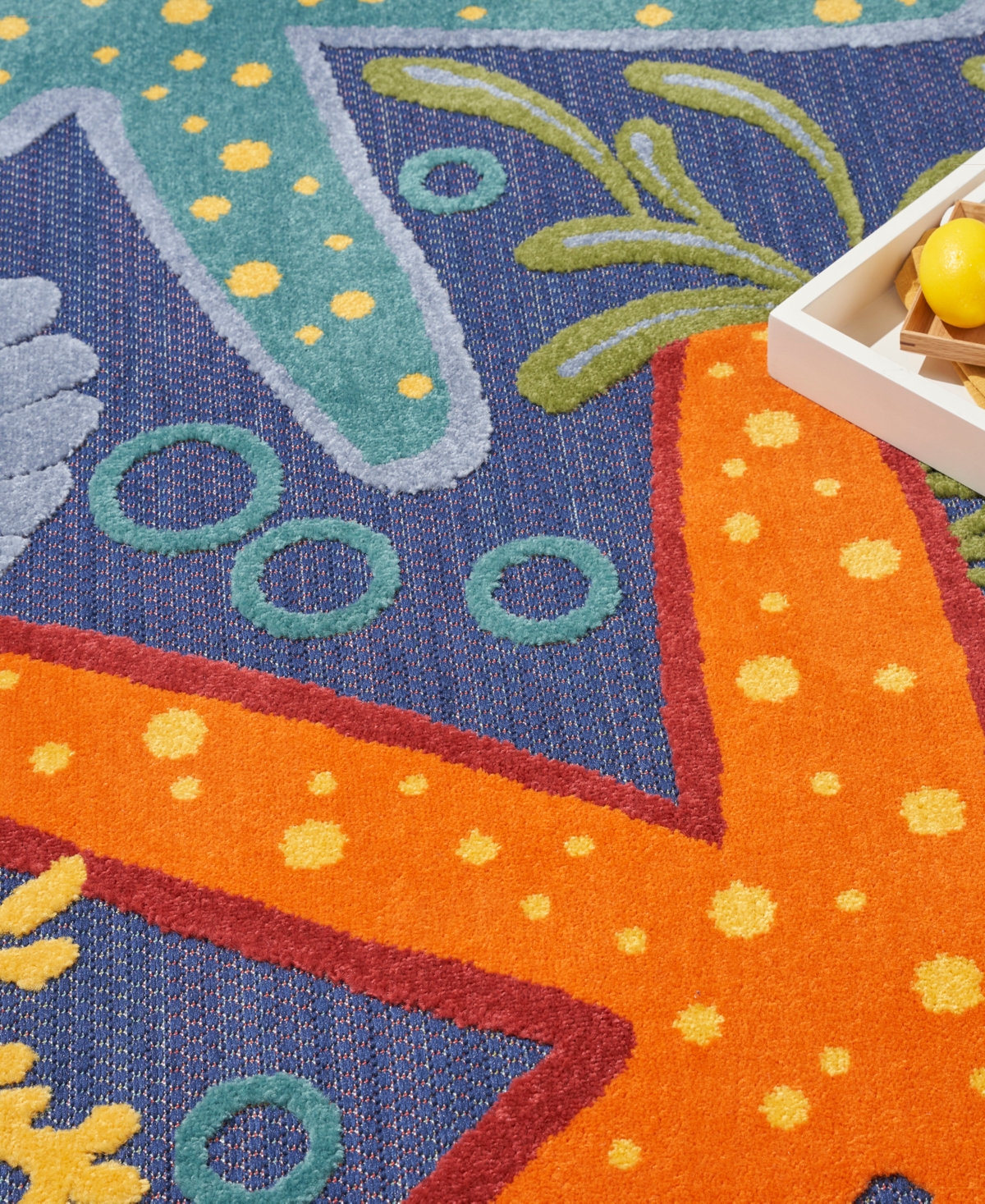 Nourison Home Aloha Alh24 7'10"x10'6" Area Rug In Navy,multi