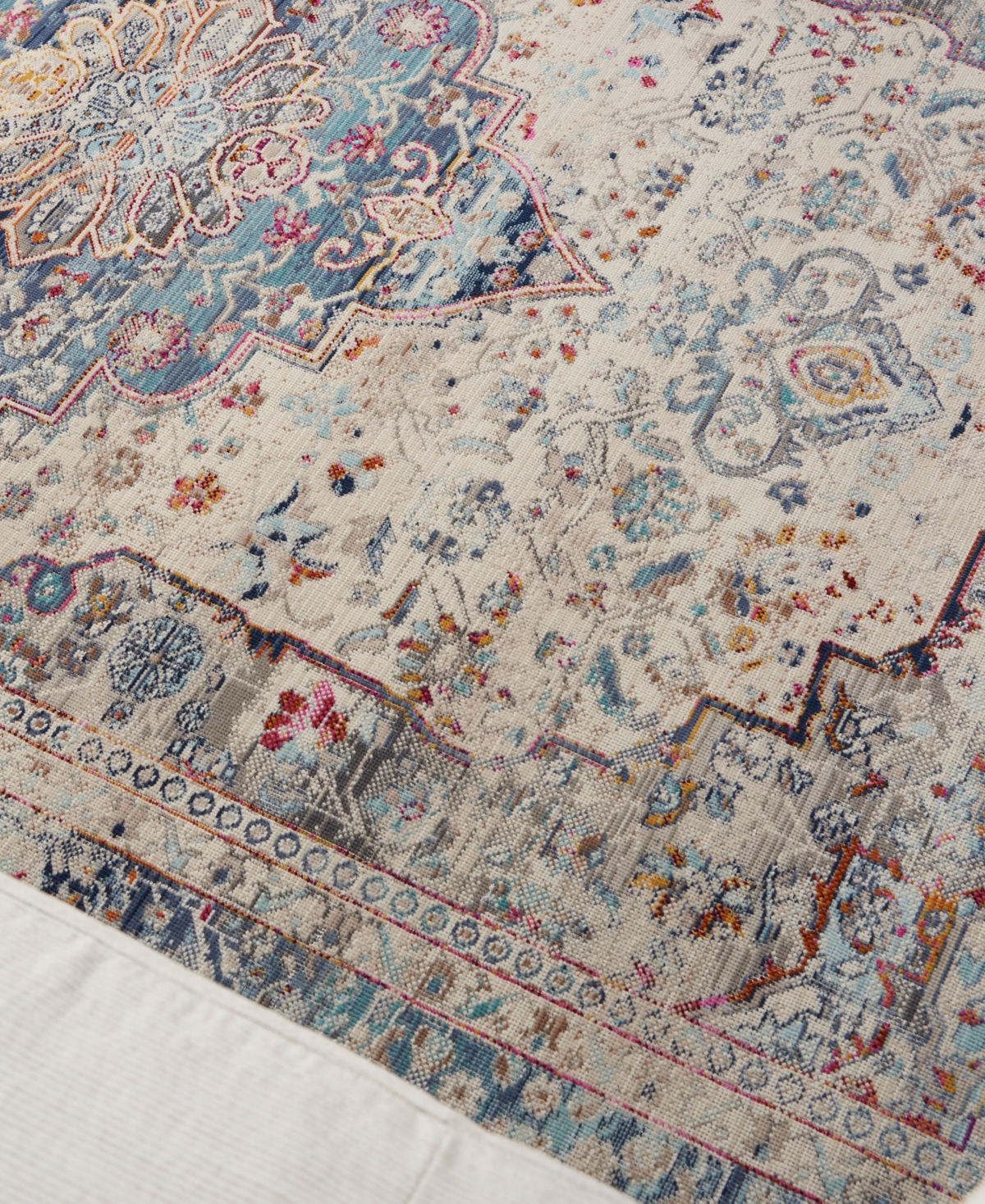 Nourison Home Vintage Kashan Vka07 4'x6' Area Rug In Ivory,blue