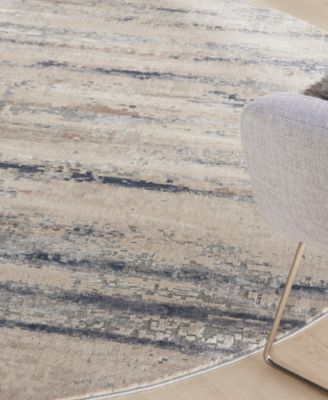 Nourison Home Rustic Textures Rus04 5'3"x5'3" Round Area Rug In Beige,gray