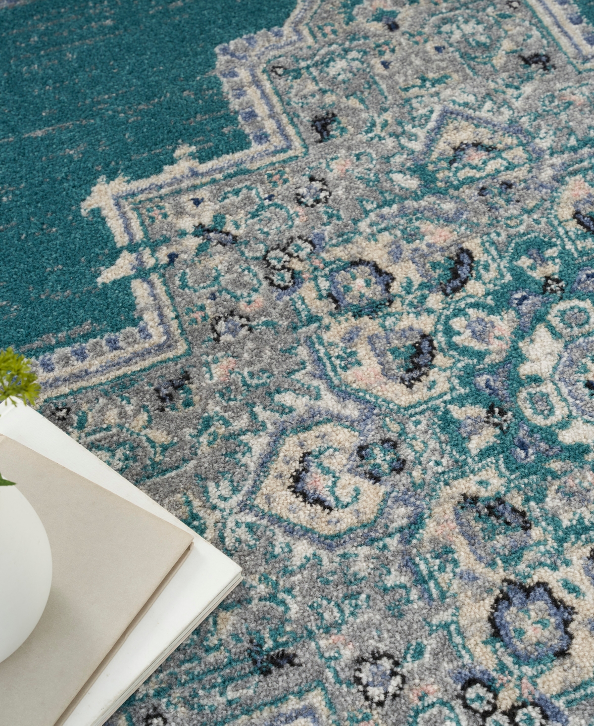 Nourison Home Passion Psn03 5'3"x7'3" Area Rug In Turquoise