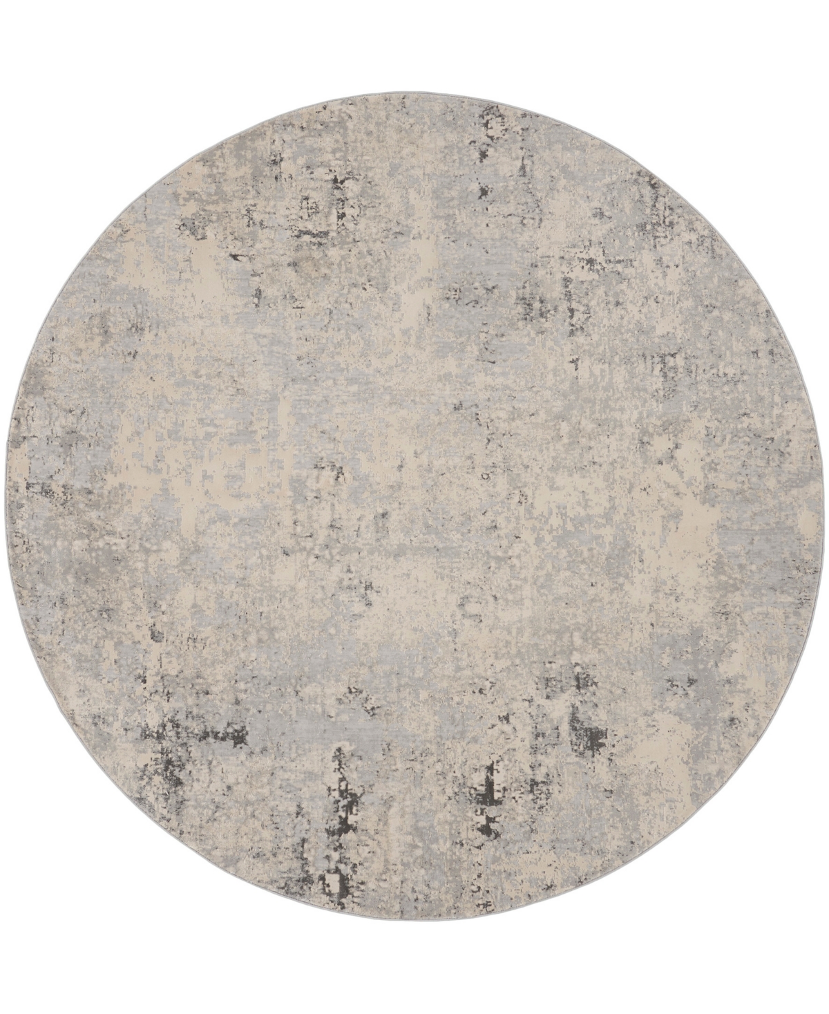 Nourison Home Rustic Textures Rus07 7'10"x7'10" Round Area Rug In Gray,beige